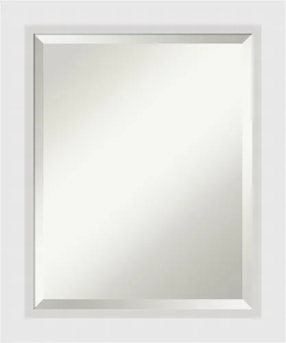 Amanti Art - Espejo de baño blanco para sobre lavabo, espejo de tocador rectangular blanco de 24x20, marco de madera moderno pequeño, se cuelga