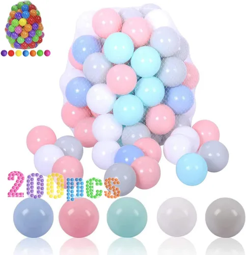 Miniatura 9 de LANGXUN 50 100 200 400 Bolas de Pelotero de Plástico Suave para Niños, Regalo para Cumpleaños de Bebé o Niño Pequeño, Navidad, Pelotero con Tienda