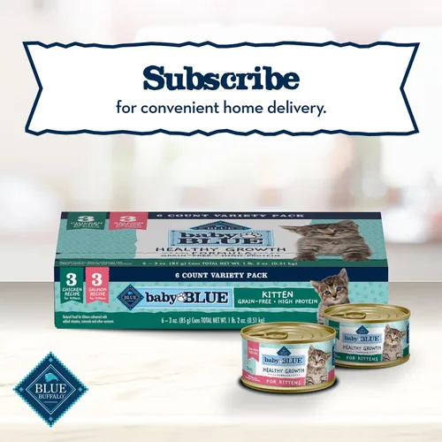 Miniatura 11 de Blue Buffalo Baby Blue - Alimento húmedo natural sin granos para gatitos, fórmula de crecimiento saludable con DHA, paté de pollo alto en proteínas