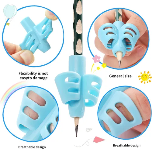 Miniatura 3 de KIGEAPUEL 20 piezas de empuñaduras para lápices para niños, entrenamiento ergonómico de la escritura, soporte para lápices, herramienta de escritura