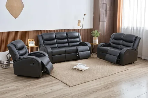 Miniatura 17 de A Ainehome Juego de sofá reclinable de lujo para sala de estar, juego de sofá reclinable de cuero y sillas de dos plazas, juegos de muebles de sala