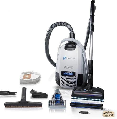 Prolux Aspiradora de Bote Phantom PET, Boquilla Eléctrica Wessel Werk EBK250, Limpieza Rápida, Ligera, Filtro HEPA, Succión Ajustable, Limpia Todas