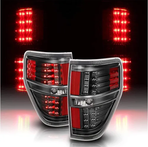 Miniatura 2 de AmeriLite - Juego de luces LED de repuesto para luces traseras y de freno, color negro, para Ford F-150 09-14, lado del pasajero y del conductor