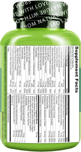 Miniatura 8 de NATURELO Multivitaminas para Adolescentes Niñas/Niños, 60 Cápsulas, Multivitamínico de Alimentos Integrales con Minerales, Sin OMG, Vegetariano