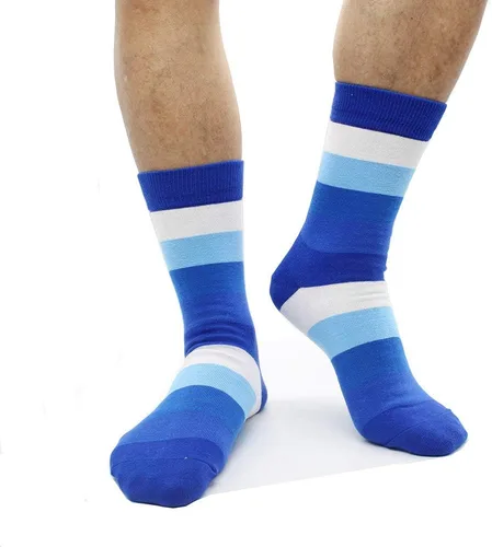 Miniatura 38 de TOEJYJ Calcetines de vestir divertidos para hombre, paquete de calcetines casuales divertidos, coloridos calcetines de algodón a rayas, talla 10-13