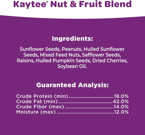 Miniatura 8 de Kaytee Nut & Fruit - Semilla de ave silvestre, 5 lb