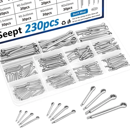 Miniatura 11 de 105 pines de chaveta de acero inoxidable 304 7 valores R Pasador de chaveta utilizado para sistema de bloqueo de enganche, camiones, motor