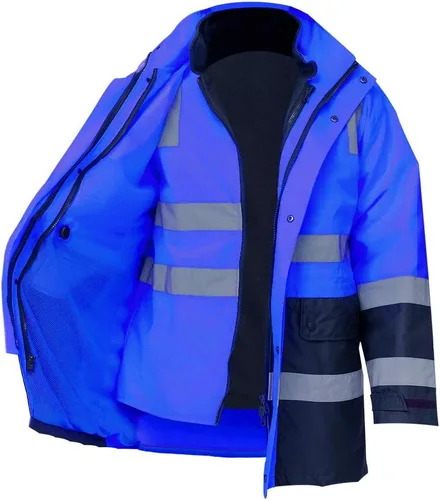 Miniatura 6 de SMASYS Chaqueta Reflectante de Alta Visibilidad Oxford Doble Gruesa de Seguridad, Clase 3 ANSI, Ropa de Protección para Construcción Rosa