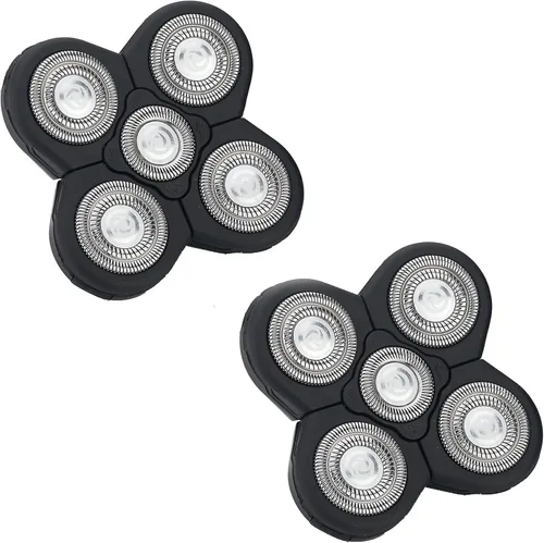 Cabezal de repuesto 5D para hombre de 5 cuchillas, flotante, alternativa, lavable, cabezal de afeitado eléctrico (negro, 2 unidades)
