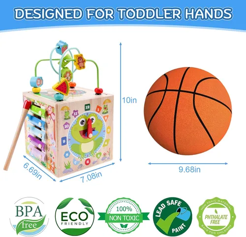 Miniatura 6 de Cubo de Actividades de Madera Juguetes Montessori para Niños Pequeños de 1, 2, 3 Años Regalo de Primer Cumpleaños para Un Año Juguetes