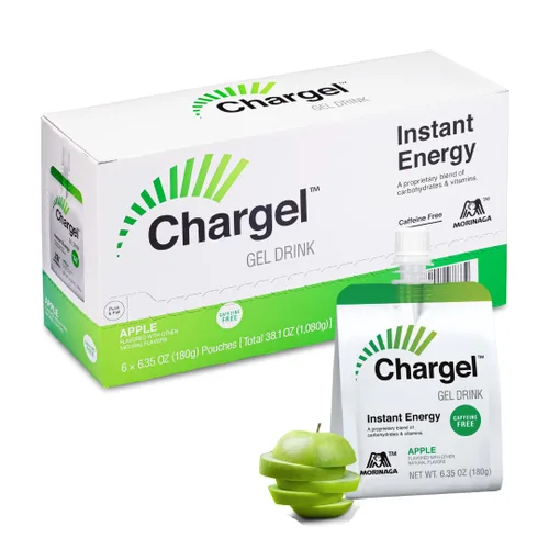 Chargel Manzana, gel energético instantáneo sin cafeína, para correr, ciclismo, entrenamiento, senderismo esencial para mujeres y hombres, regalos