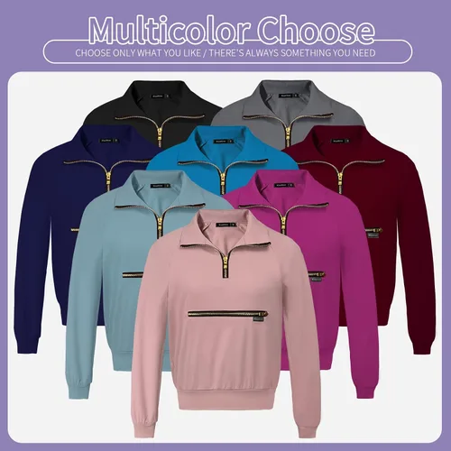 Miniatura 5 de niaahinn Camiseta de manga larga con cuello en V para mujer, uniforme médico