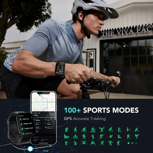 Miniatura 3 de SKG Reloj inteligente para hacer/responder a llamadas para hombres y mujeres, rastreador de actividad física con GPS con más de 100 deportes