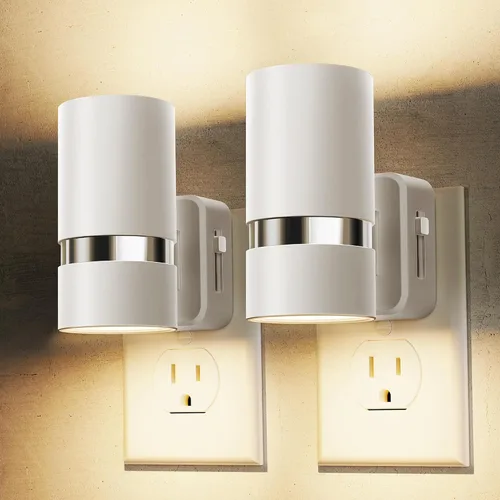 Miniatura 14 de L LOHAS LED Luz nocturna, luces nocturnas enchufables a la pared, sensor de atardecer a amanecer, blanco suave de 3000 K, brillo ajustable, luz