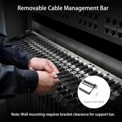 Miniatura 3 de Jadaol [Listado UL] Panel de Conexiones Cat6A Blindado de 24 Puertos, Panel RJ45 de Paso de 19" 1U para Montaje en Rack/Montaje en Pared con 24