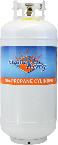 Flame King YSN401b - Cilindro de tanque de propano de acero de 40 libras con válvula OPD, color blanco