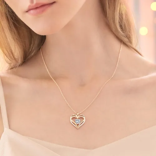 Miniatura 15 de CDE Collares de piedra natal para mujer, plata de ley 925, collar con colgante de corazón para siempre, Navidad, cumpleaños, aniversario, día de San