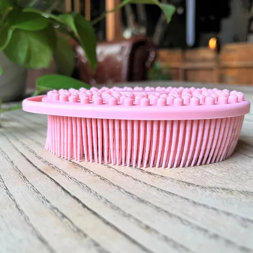 Miniatura 2 de Cepillo sensorial prémium para niños o autismo, limpiador corporal de silicona suave, cepillos de terapia ocupacional 2 en 1, esponja de silicona