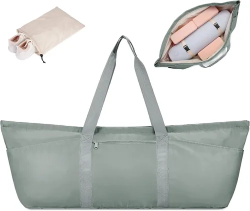 Bolsa grande para esterilla de yoga con compartimento para zapatos y bolsillo impermeable, bolsa de gimnasio para pilates con soporte para esterilla