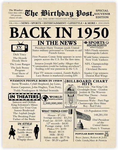 Miniatura 75 de Póster de cumpleaños 96 sin marco, periódico Back In 1930, regalos de feliz cumpleaños 96 para hombres y mujeres, vintage, retro, nacido en 1930