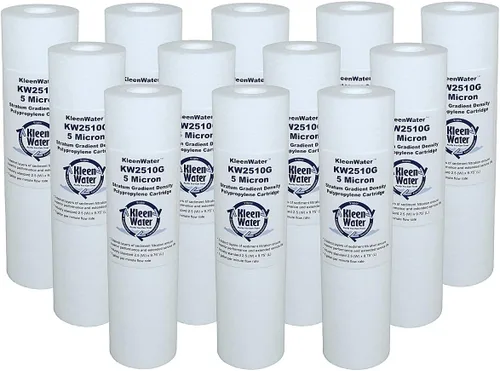 KleenWater KW2510G - Cartucho de repuesto de filtro de agua para sedimentos de óxido de suciedad, 5 micrones, compatible con WHKF-GD05 FXWTC AP110,