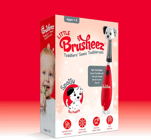 Miniatura 8 de Brusheez Cepillo de dientes sónico para niños pequeños - Cepillo de dientes seguro y suave para edades 1-3 con temporizador de 2 minutos Spotty