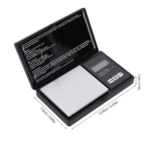 Miniatura 5 de Báscula de bolsillo digital de pesar gramos, 35.27 oz x 0.00 oz, báscula digital de gramos, báscula de alimentos, báscula de joyería, color negro