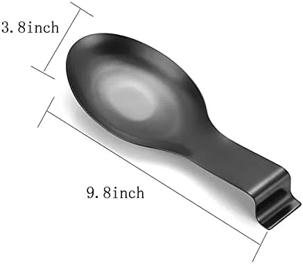 Miniatura 2 de 2 soportes de cucharón de acero inoxidable negro para espátula, utensilios de cocina
