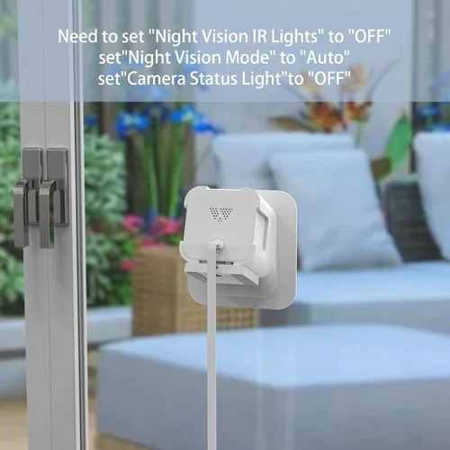 Miniatura 6 de HOLACA Soporte de ventana para Wyze Cam v3/v3 pro/v4, 20 grados de inclinación (arriba/abajo/izquierda/derecha) Soporte de montaje flexible adhesivo