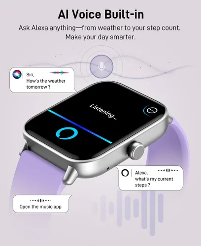 Miniatura 3 de Relojes inteligentes para mujeres/hombres, 1.85 pulgadas HD Alexa incorporado Smart Wacth para teléfonos Android/iPhones con SpO2 y monitor