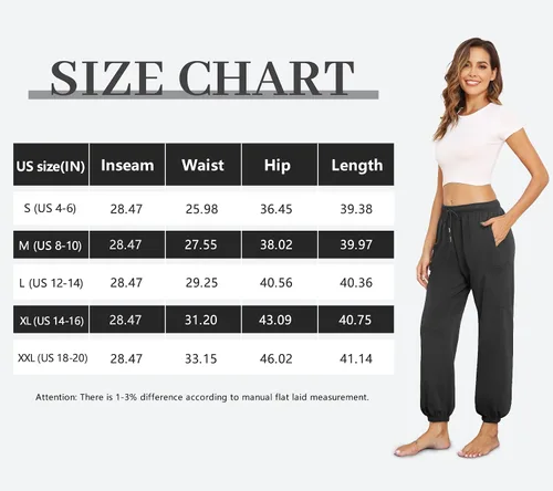Miniatura 5 de SUNYAA Pantalones de yoga para mujer, pantalones de pierna ancha con bolsillos