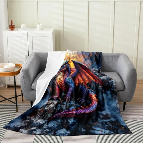 Miniatura 26 de Erosebridal American Flag Throw Blanket 40x50 Inch Sofa Bed Couch Decor,Rustic Deer Hunting Fleece Blanket for Kids Boys Girls,Farmhouse Cabin Bed