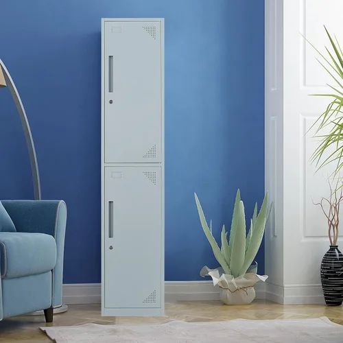 Miniatura 6 de Taquilla de metal para el hogar, vestidor, armarios de almacenamiento de acero de 71 pulgadas para empleados, armario con cerradura con 2 puertas