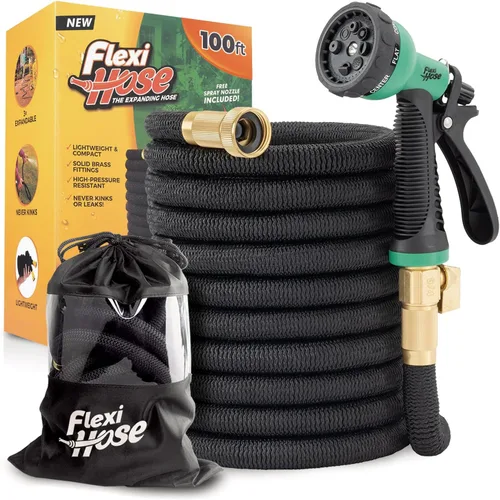 Miniatura 8 de Flexi Hose Plus Manguera de jardín expandible con boquilla de 8 funciones, 50 pies, manguera de jardín retráctil ligera, manguera de agua