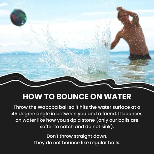 Miniatura 6 de Waboba Juguete de pelota de saltar agua para juegos de piscina y playa, regalo de pelota de rebote de agua para niños y adolescentes - Líneas Líneas