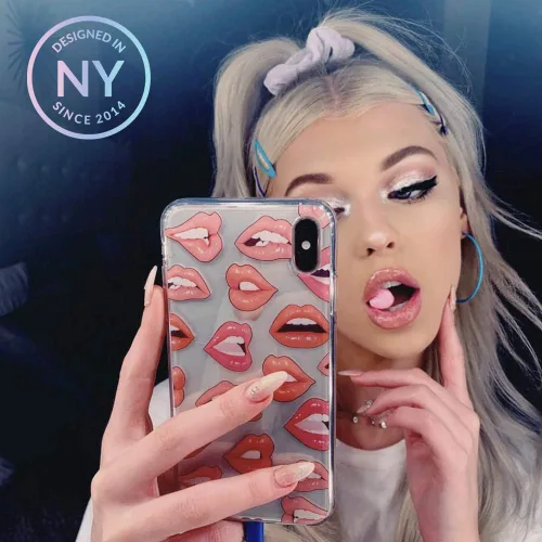 Miniatura 2 de VELVET CAVIAR Compatible con iPhone 7 Plus y iPhone 8 Plus Case Lips para mujeres y niñas, bonitas fundas protectoras transparentes (labios nudes)