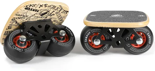 Miniatura 2 de FreeSkates - Patines portátiles con plataforma de aleación de aluminio antideslizante, patineta dividida con ruedas de poliuretano, rodamientos