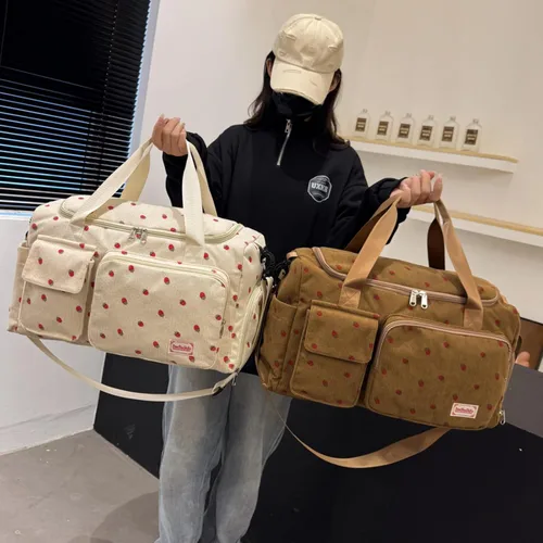 Miniatura 406 de Pequeña bolsa de gimnasio para mujer, bolsa de viaje con compartimento para zapatos