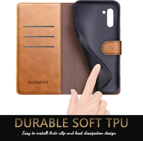 Miniatura 5 de SUANPOT Funda de piel tipo cartera para Samsung Galaxy Note 10 de 6.3 pulgadas con bloqueo RFID, tarjetero para tarjetas de crédito, libro con tapa