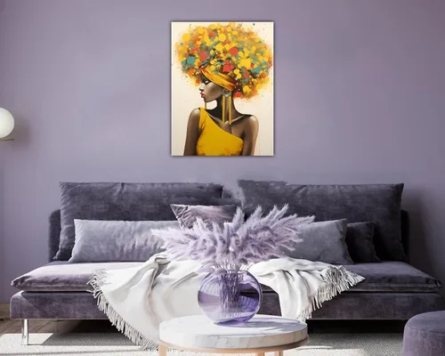 Miniatura 123 de Arte de pared afroamericano, decoración de rey y reina bailarín negro para sala de estar, arte de pareja de amor negro para dormitorio, lienzo