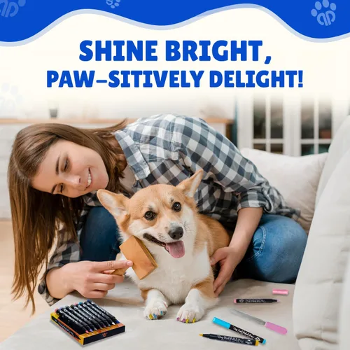 Miniatura 6 de 18 bolígrafos de esmalte de uñas de perro de colores metálicos y mate, secado rápido con lima de uñas de perro, esmalte de uñas seguro para perros