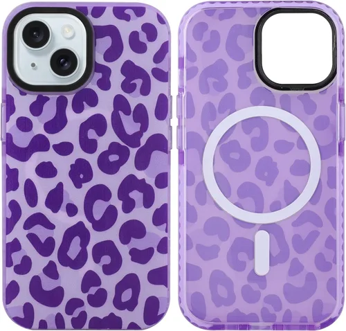 Miniatura 41 de SAKUULO Funda magnética para iPhone 11 Pro Max [Compatible con MagSafe] Patrón de Estampado de Leopardo Gris Claro Funda de Carga Inalámbrica