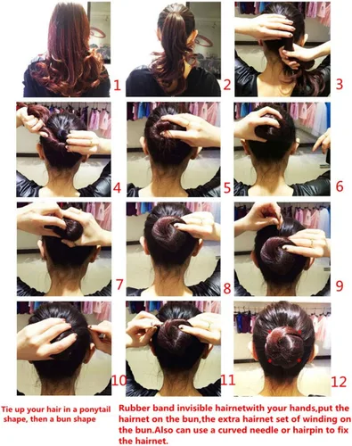 Miniatura 3 de 20 "Lote de redecillas para el cabello Invisible Elastic Edge Mesh 19.7 in Redes de pelo reutilizables (marrón claro 10pcs)