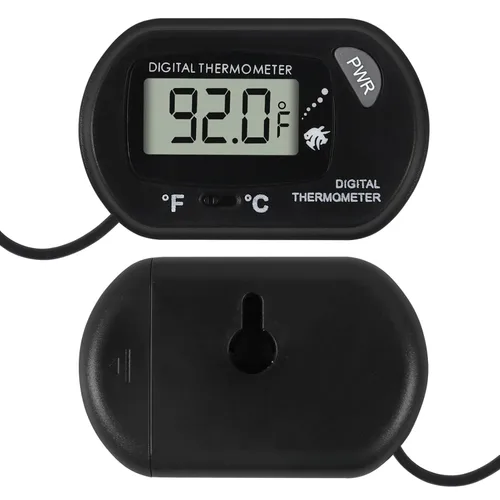Termómetro de acuario para acuario, termómetro de pecera, terrario de reptiles, prueba de agua, digital, con pantalla LCD, Fahrenheit/Celsius(℉/℃)
