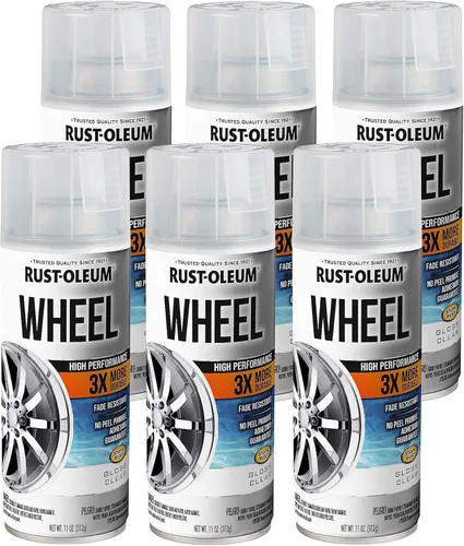 Miniatura 6 de Rust-Oleum 368076-6PK Pintura en aerosol para ruedas de alto rendimiento, 11 onzas, negro brillante, paquete de 6 Brillo negro