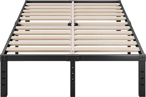 Miniatura 12 de ZIYOO Base de cama individual, listones de madera de 3 pulgadas de ancho con soporte de 2500 libras para colchón, 16 pulgadas de alto, no necesita