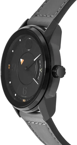 Miniatura 2 de Movado Bold 3600695 - Correa de cuero gris con esfera negra Trend Verso para hombre, Negro