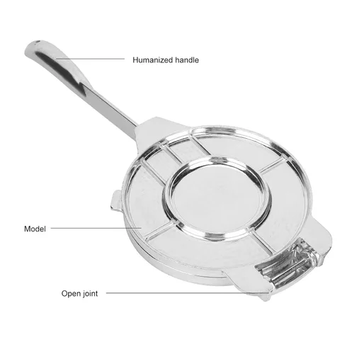 Miniatura 6 de Prensa de tortilla de hierro fundido de 8.7 pulgadas, prensa de masa de pastelería plegable, herramienta de cocina para hacer tacos, burritos, pan