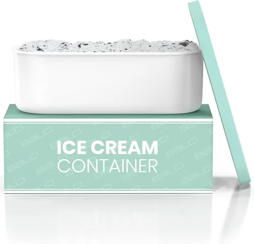 Miniatura 12 de BALCI, Recipiente para helado, 2 cuartos, perfecto almacenamiento reutilizable en congelador para recipientes de helado casero para sorbete, yogur