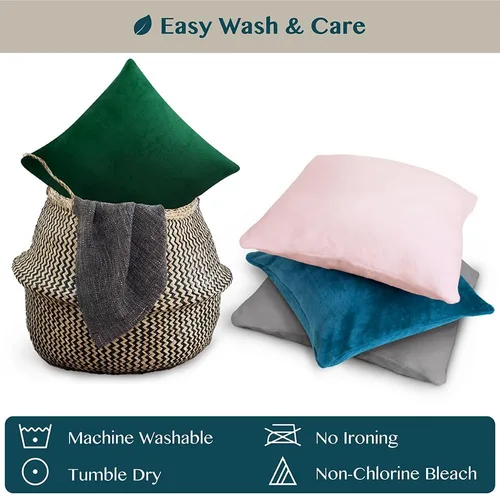 Miniatura 7 de PAVILIA Juego de 2 fundas de almohada negras de 20 x 20 pulgadas, fundas de almohada decorativas para cama, sofá, cojín decorativo bohemio para Negro